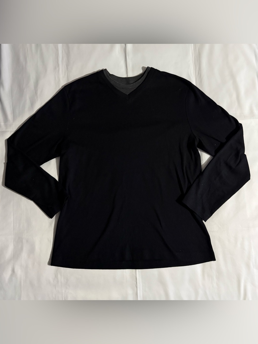 John Ashford Black Long Sleeve Ribbed Shirt
